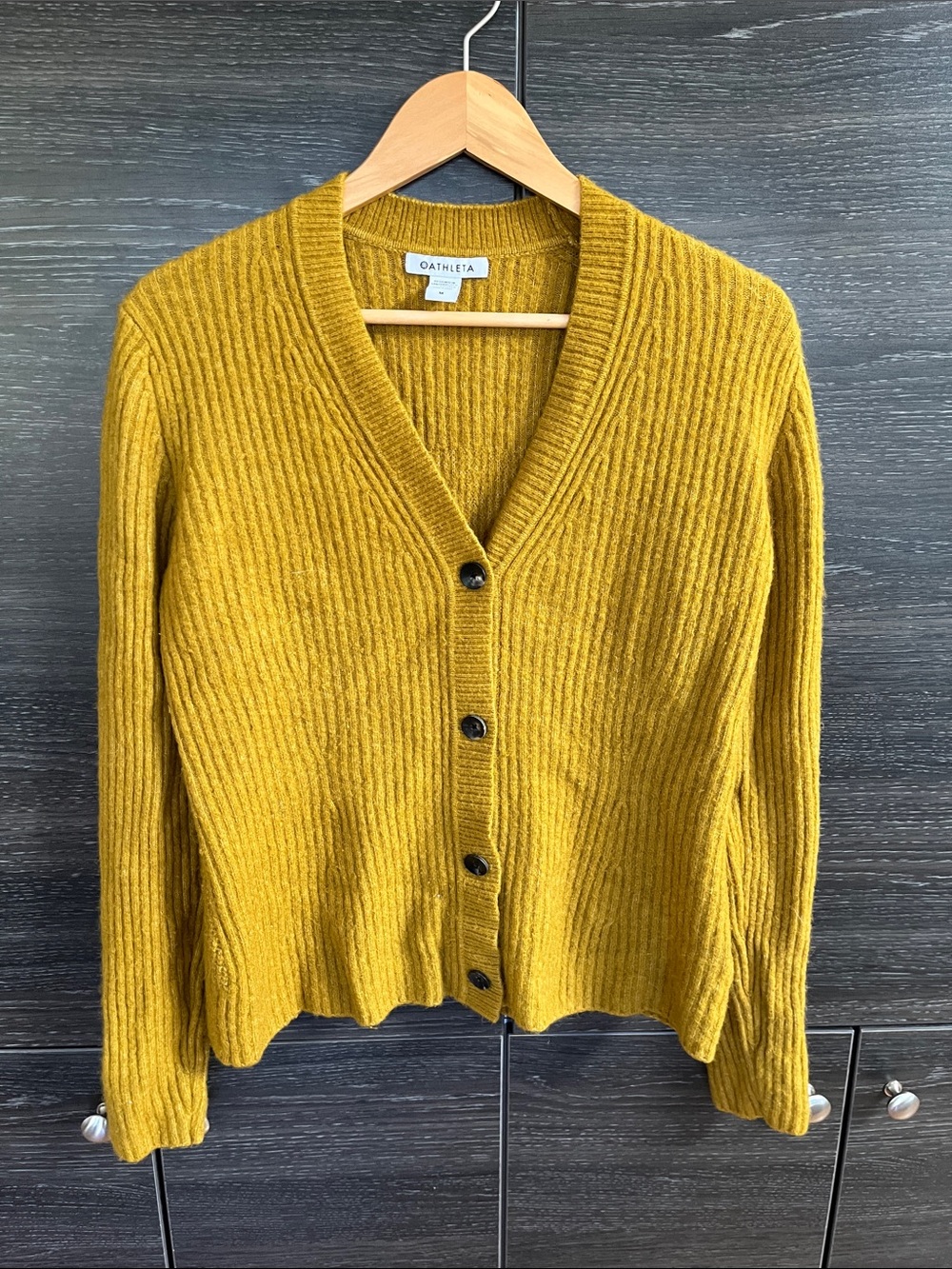 Athleta Mustard Wool Mix Cardigan M